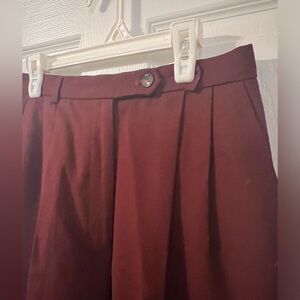 Talbots 100% wool burgundy pleated trousers